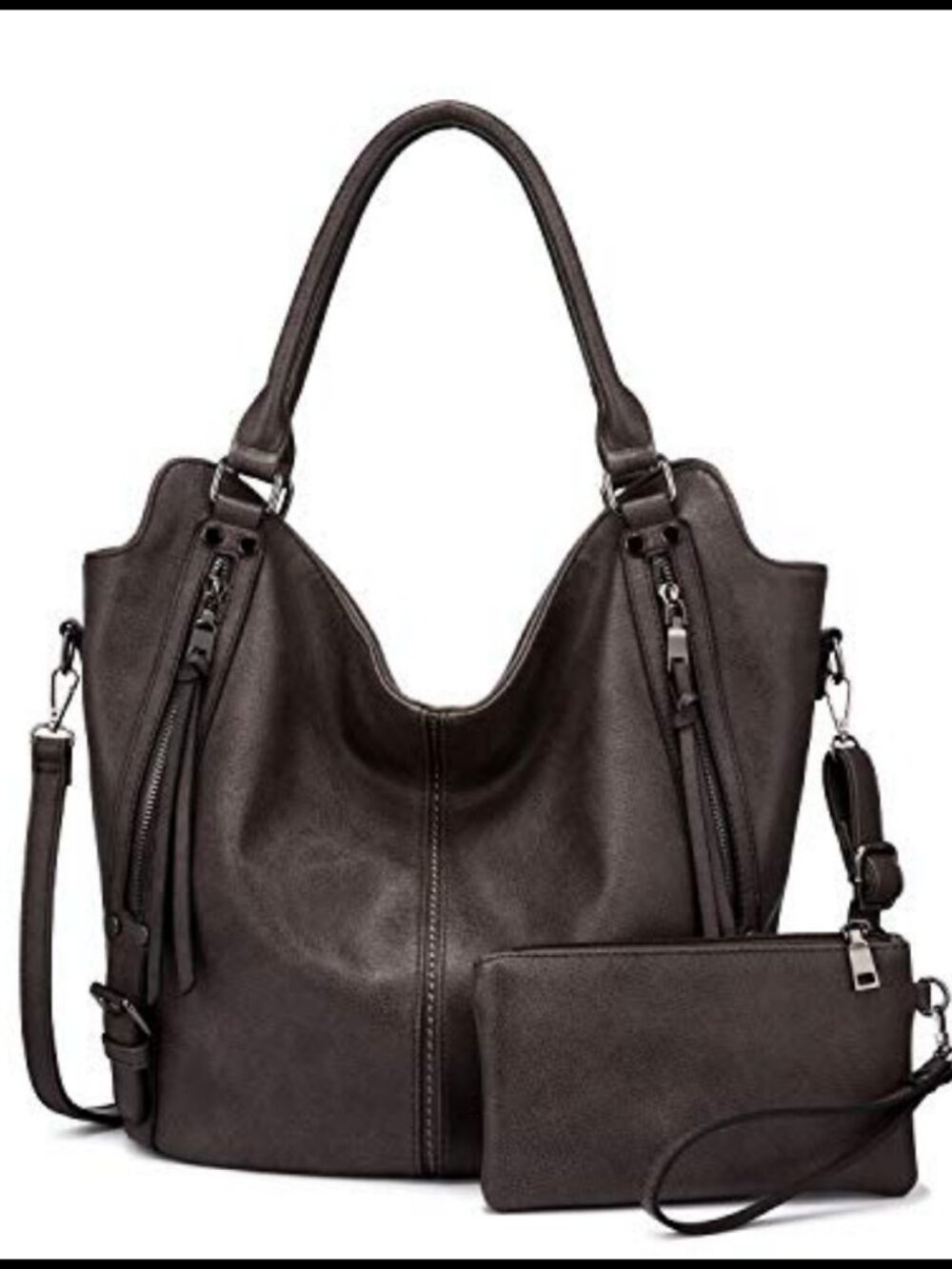 PU Leather Hobo Tote Bag Women Large Shoulder Purse Adjustable Strap